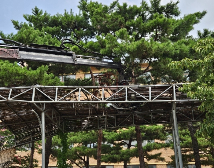 인천생활과학고등학교 캐노피 설치 공사 시공 중 인천생활과학고등학교 캐노피 설치 공사 시공 중